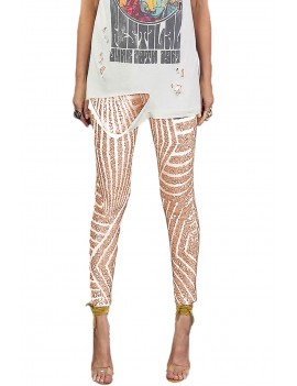 Apricot Casual High Waist Sequin Pants