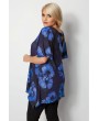 Black & Cobalt Blue Floral Plus Size Top