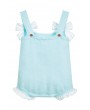 Baby Blue Bowknot Baby Girl Knit Cotton Romper