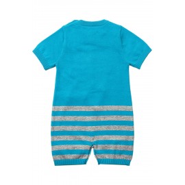 Blue Cute Cloud Pattern Knit Newborn Baby Romper