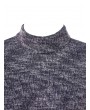 Keyhole Back Belted Sweater Dress - Slate Blue M
