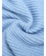 Irregular edge round collar Knit dress - Blue One Size