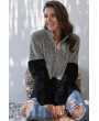 Gray Taupe Zip Neck Oversize Fluffy Fleece Pullover