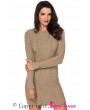 Khaki Slouchy Cable Sweater Dress