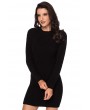 Black Slouchy Cable Sweater Dress