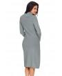 Gray Hand Knitted High Neck Sweater Dress