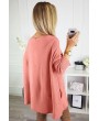 Pink Oversized Batwing Sleeve Sweater Dress