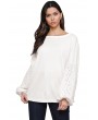 White Loose Casual Puffy Sleeve Top