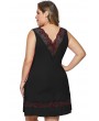 Black Plus Size Babydoll with Lace Detail
